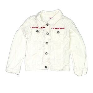 Nannette white Denim Jacket red ribbon girls outterwear size 5T